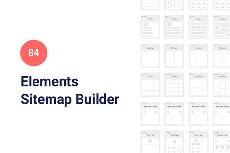 Website sitemap template elements for PowerPoint, Google Slides and Keynote - HiSlide.io