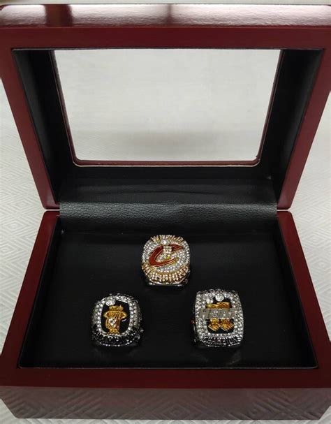 LeBron James Championship 3 Ring Set With Wooden Display | Etsy