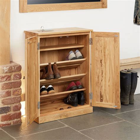 Solid Oak Shoe Storage Cupboard - Mobel