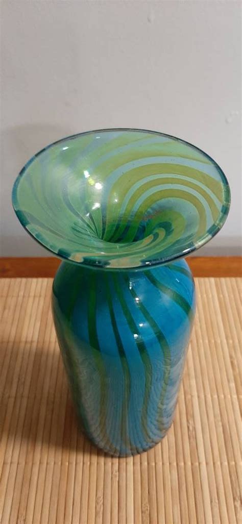 Medina Art Glass Vase Signed Vintage Mid Century Modern - Etsy UK