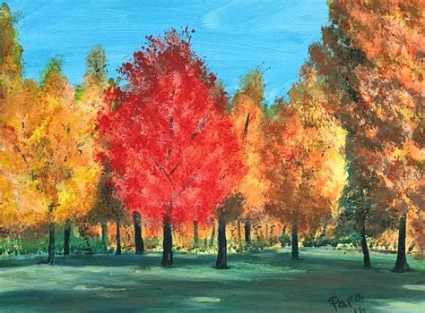 Pin by Lisa on Paintings by Papa | Painting, Autumn trees, Acrylic painting