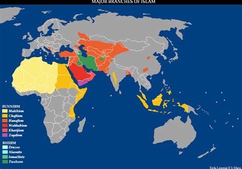 Online Maps: Major branches of Islam