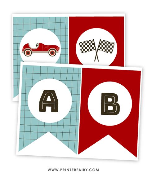 Race Car Birthday Banner | PrinterFairy