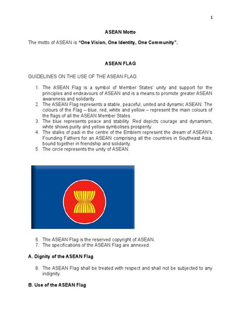 ASEAN Motto | PDF | Flag | Symbols