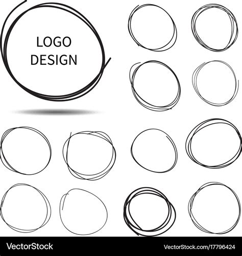 Hand drawn circles for logo design Royalty Free Vector Image