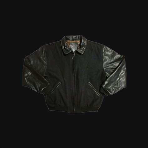 Golden Bear Black Wool Leather Sleeves Varsity Jacket, Men's Fashion, Coats, Jackets and ...