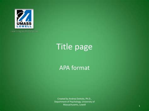 Apa Powerpoint Title Page | Bibliographic Management