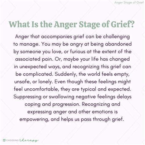 What is the Anger Stage of Grief?