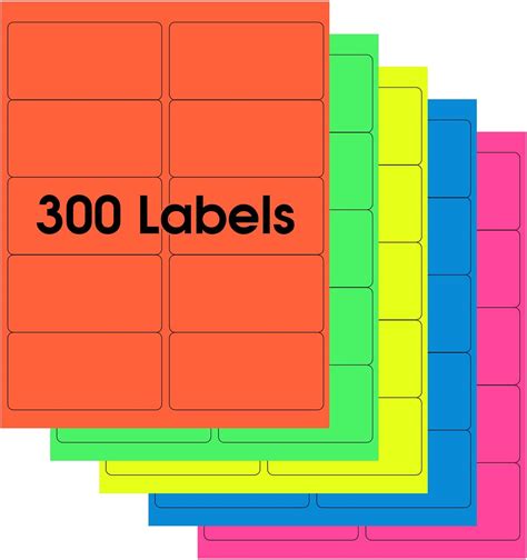 Amazon.com : 100 Sheets / 3000 Fluorescent FBA and Word Compatible Size Address Labels 30UP 2. ...