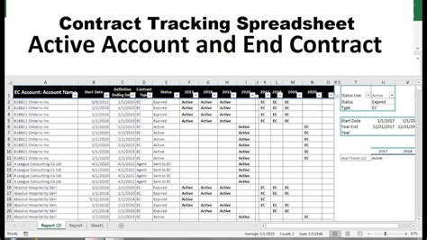 Contract Tracking Excel Template