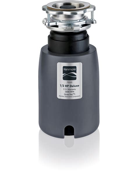 Kenmore 70321 1/2 HP Deluxe Garbage Disposer - Dark Gray