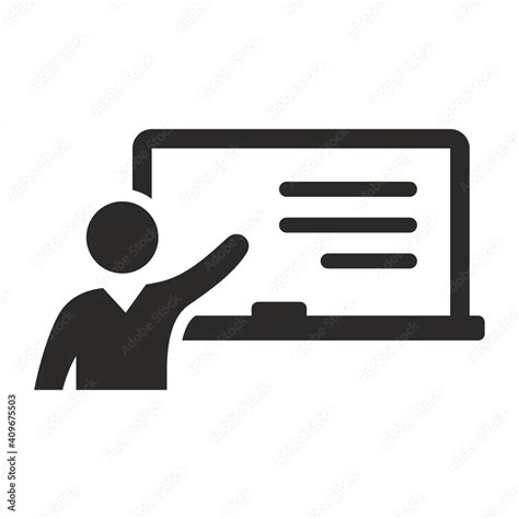 Teaching icon. Training. Education. Vector icon isolated on white background. Stock Vector ...