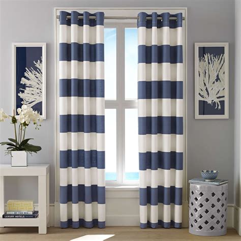 Cabana Stripe Cadet Curtain Panel Set | Nautical window treatments ...