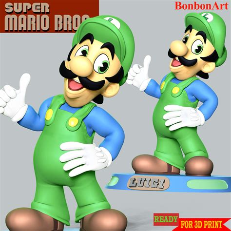 Luigi - Super Mario Bros 3D Print Model by Bon Bon Art