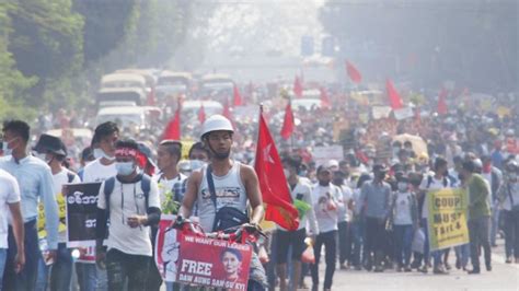 Myanmar sees largest-scale protests since coup