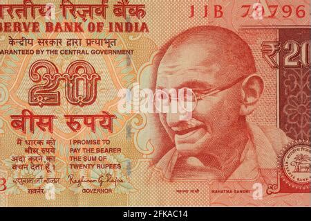 20 rupees banknote, Mahatma Gandhi, India, 2006 Stock Photo - Alamy