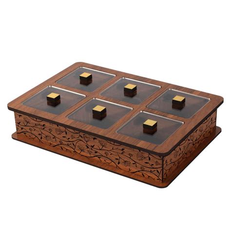 Wooden Tea Bag Organizer Box with Chest 6040 - ShopiPersia