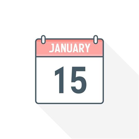 15th January calendar icon. January 15 calendar Date Month icon vector ...