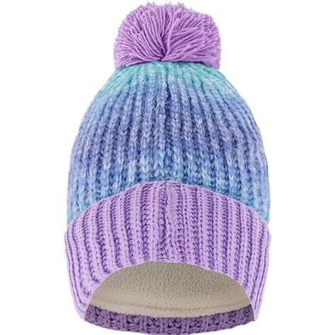 Acrylic Knit Hat, Green & Purple - Deux par Deux Hats, Scarves & Gloves ...