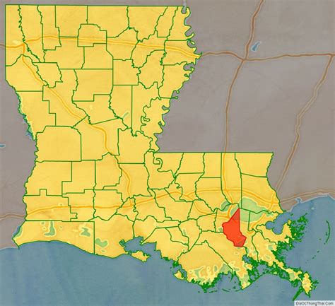 Map of St. Charles Parish, Louisiana - Thong Thai Real