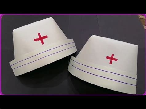 How to make a nurse cap - Paper nurse cap - Origami nurse cap - YouTube