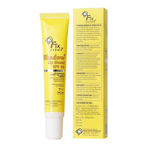 Buy Fixderma Shadow SPF 50 Lip Shield | Lip Balm SPF 50 with Theobroma ...