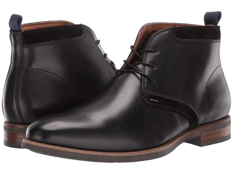 Florsheim Leather Uptown Plain Toe Chukka Boot in Black Leather/Suede (Black) for Men - Lyst