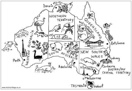 Australia Map Colouring