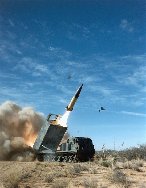 M270 MLRS firing an ATACMS (Army Tactical Missile System) during a test. [1500X1929 pixels] : r ...