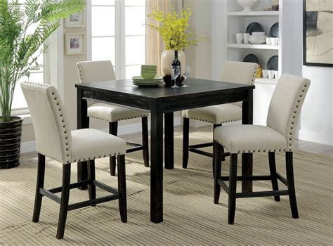 Kristie Antique Black Counter Height Dining Table Set from Furniture of America | Coleman Furniture