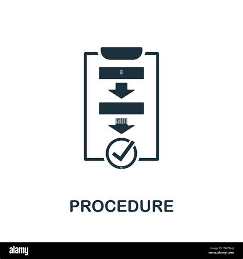 Procedure icon symbol. Creative sign from quality control icons collection. Filled flat ...