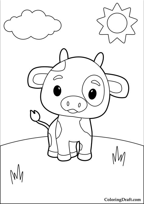 Christmas Cow Coloring Pages - ColoringDraft.com