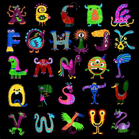 Monster Alphabet +++ illustration by Daniela Faber 2017 +++ A to Z A-Z ...