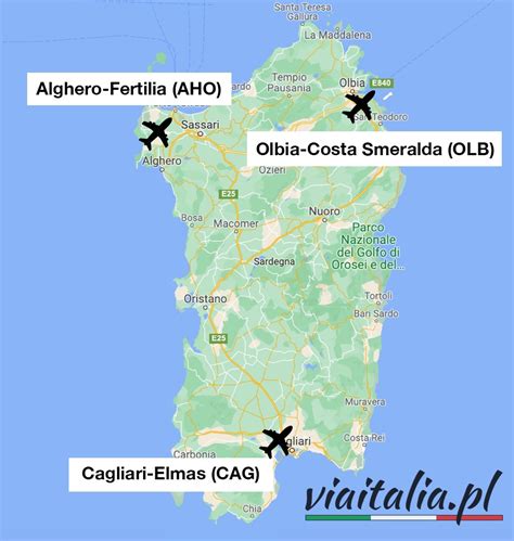 Airports in Sardinia (Cagliari, Alghero, Olbia)