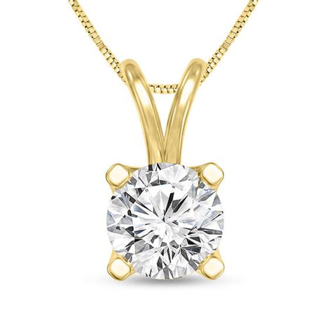 3/4 CT. Certified Diamond Solitaire Pendant in 14K Gold (I/SI2) | Zales