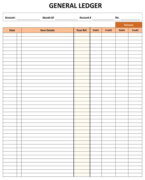 Free Printable Ledger Balance Sheet