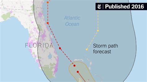 Map of Hurricane Matthew’s Path - The New York Times