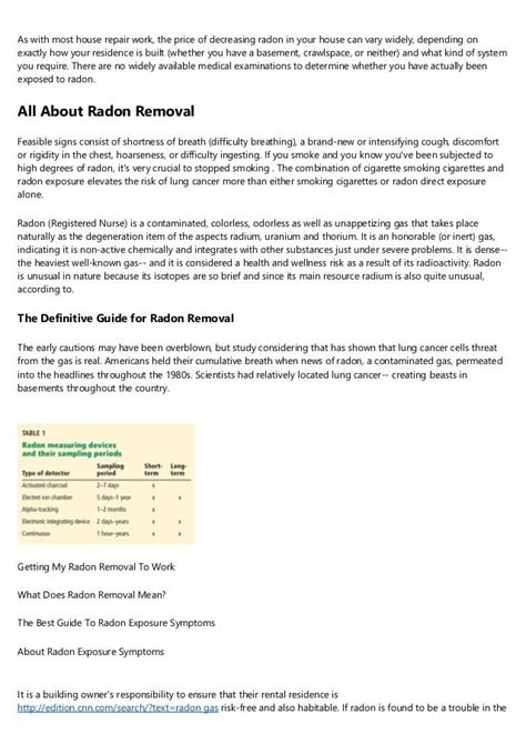 5 Easy Facts About Radon Exposure Symptoms Explained