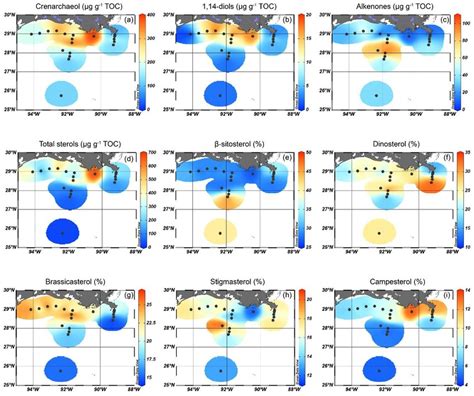 Marine OC production in the GoM, as indicated by isosurface plots of ...