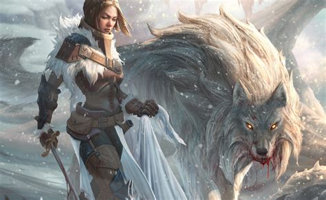 women, fantasy art, anime, artwork, wolf, mythology, screenshot, fictional character, HD ...