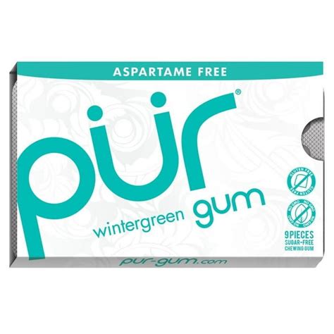 PUR Gum, Aspartame Free Wintergreen Gum, 9pcs, 12ct - Walmart.com - Walmart.com