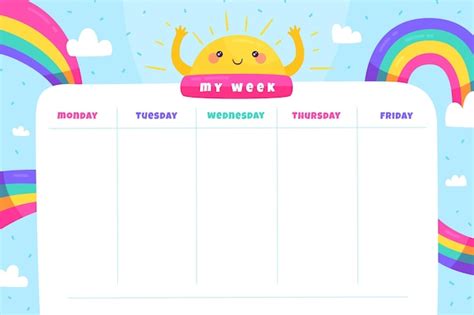 Free Vector | Back to school timetable template