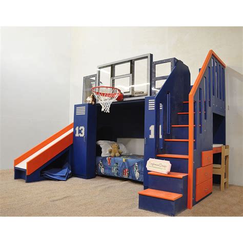 The Ultimate Basketball Bunk Bed - Backboard, Slide, and More!