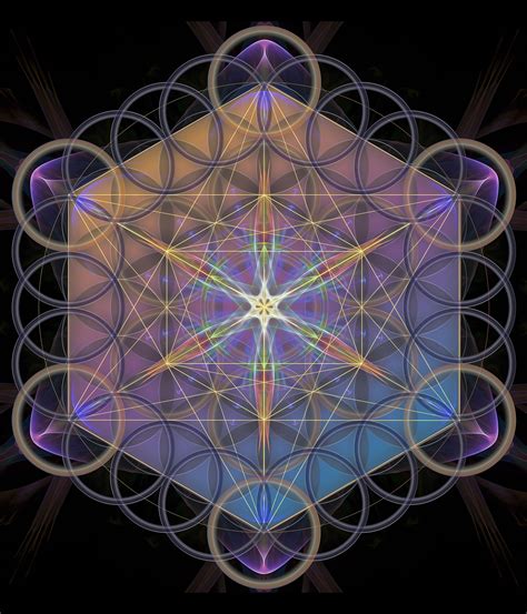 Flower of Life & Metatrons Cube overlaid on a Fractal Star Tetrahedron. Geometry In Nature ...