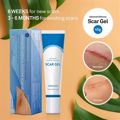 Aroamas Advanced Scar Gel Medical-Grade Silicone for Face, Body, Stretch Marks, C-Sections ...