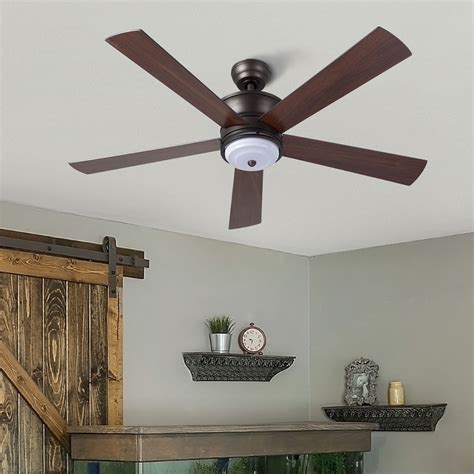 5 Blades 52" Ceiling Fan Light Bronze Base w/ 15W LED & Remote UL ...