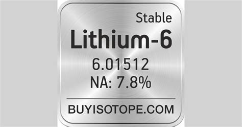 Lithium-6, Lithium-6 Isotope, Enriched Lithium-6, Lithium-6 Metal