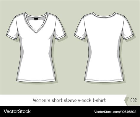 Women short sleeve v-neck t-shirt template Vector Image