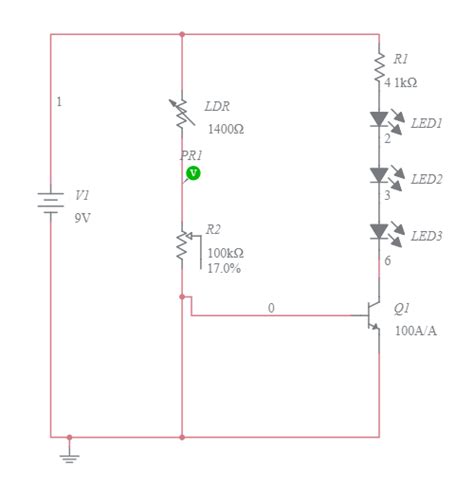 LDR switch circuit - Multisim Live