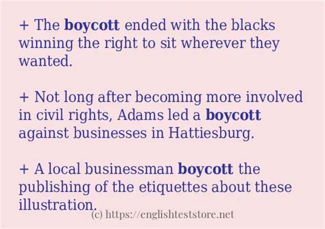 "boycott" some example sentences - EnglishTestStore Blog